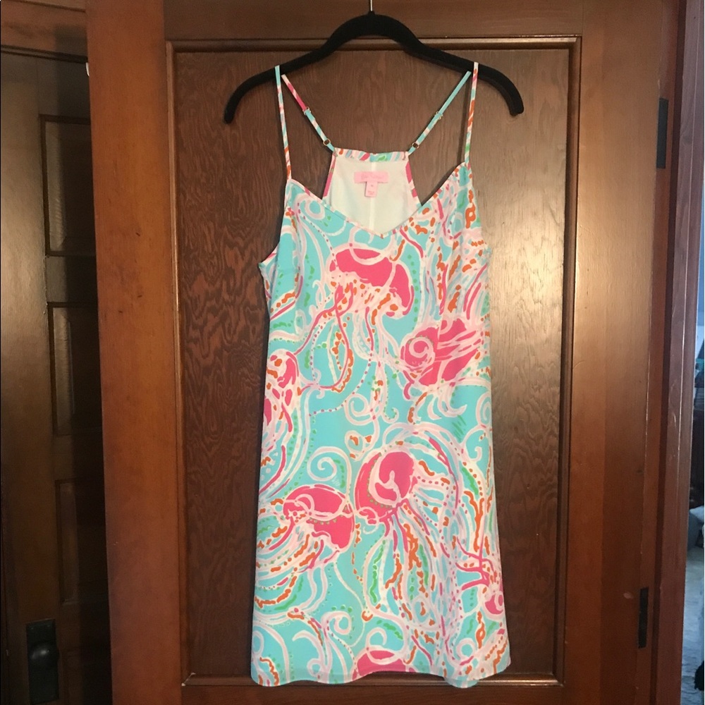 Lilly Pulitzer Dusk Strappy Silk Dress Jellyfish